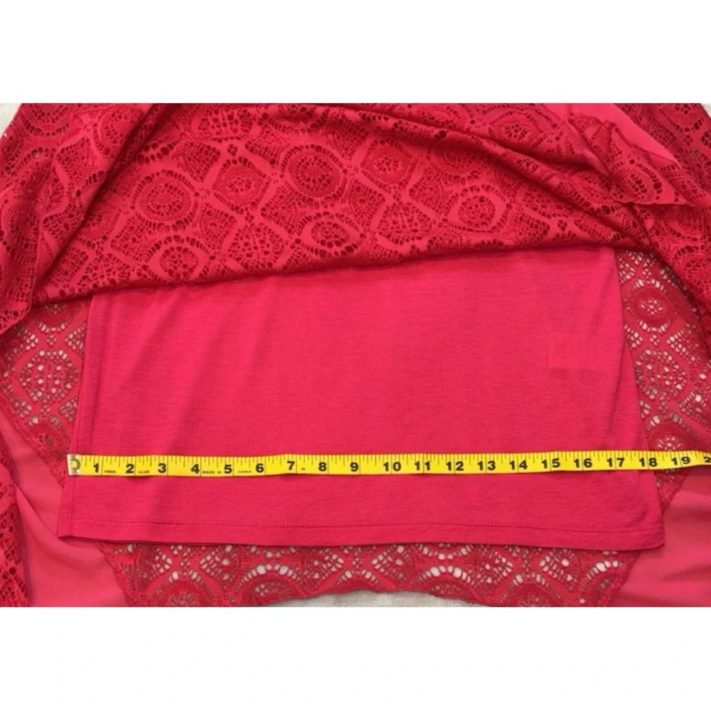 Yest Lace‎ Overlay Sheath Dress Size 6 Pink Handkerchief Hem Sleeveless Festival